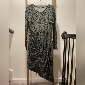 Naa Naa Side Slit Mesh Midi Dress